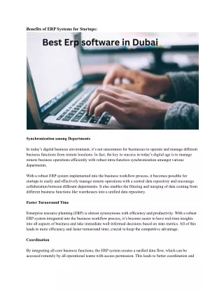 benefits of erp systems for startups