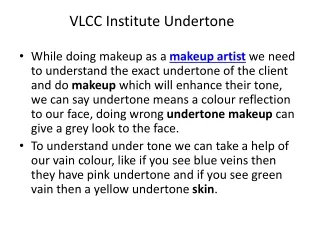 Vlcc Institute Undertone