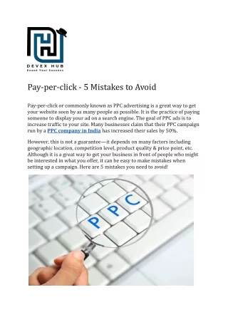 PPC Company in India | Devex Hub