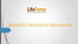 Spondylitis Treatment in Homeopathy