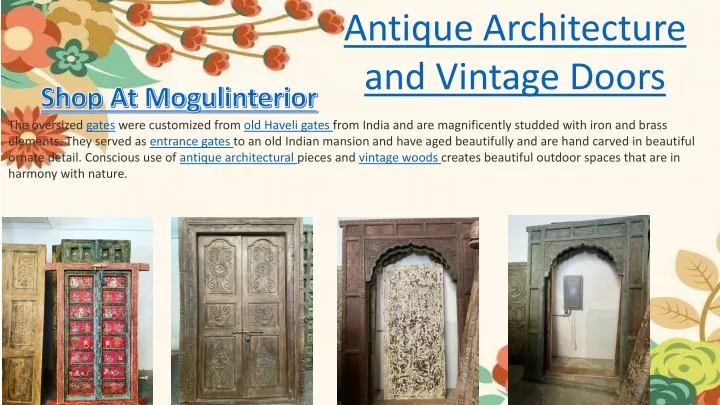 antique architecture and vintage doors