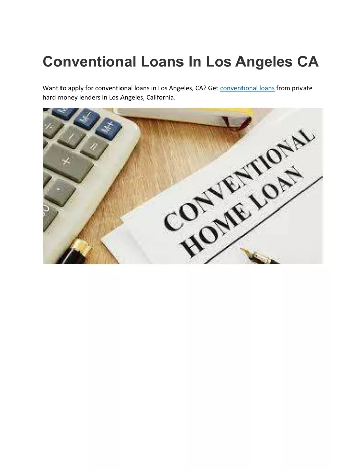 conventional loans in los angeles ca