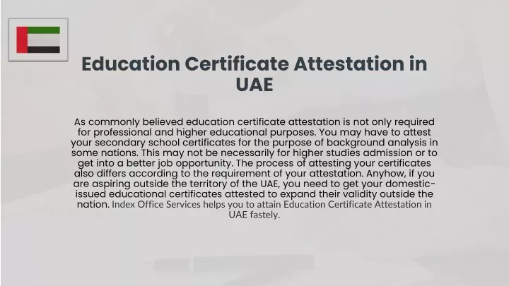 education certificate attestation in uae