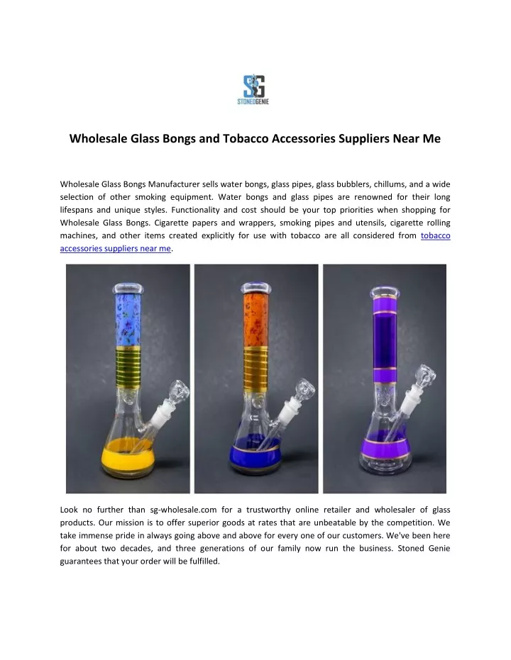 wholesale glass bongs and tobacco accessories