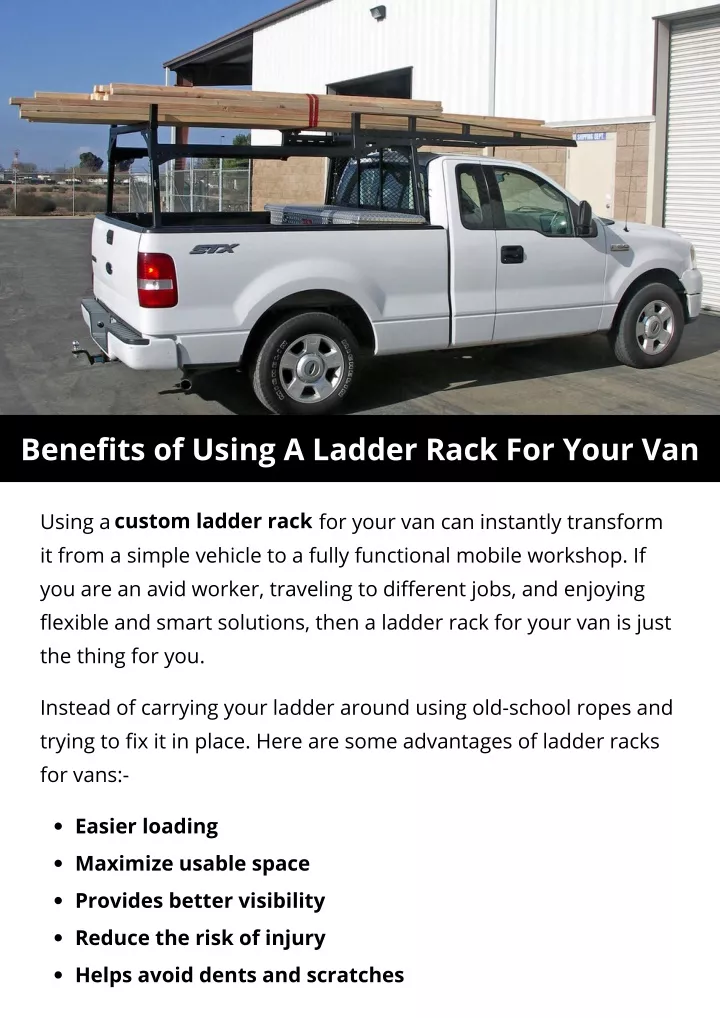 benefits of using a ladder rack for your van