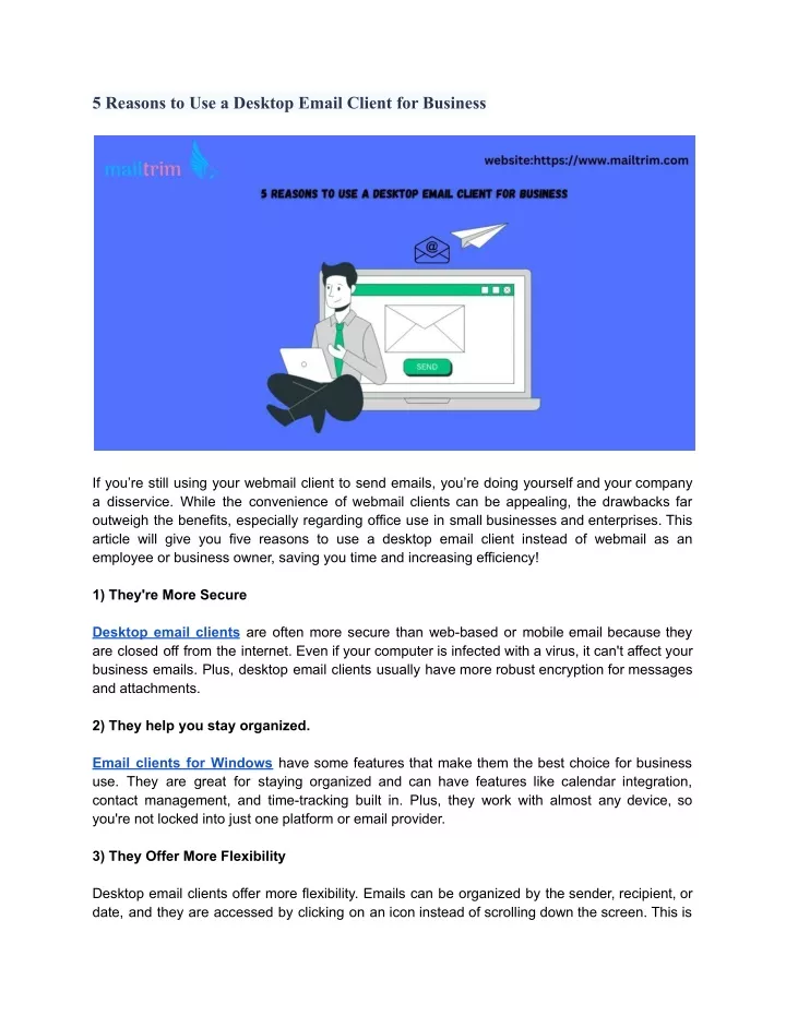 5 reasons to use a desktop email client