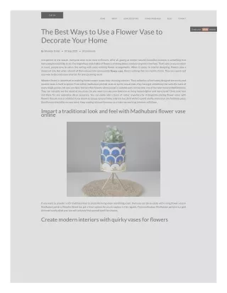 The Best Ways to Use a Flower Vase to Decorate Your Home