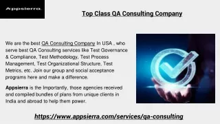 Top Class QA Consulting Company