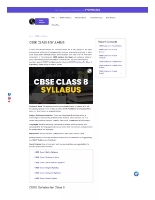 Does the CBSE Class 8 Syllabus Cover all the Subjects?