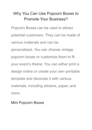 why you can use popcorn boxes to promote your