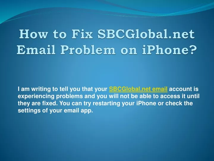 PPT How to Fix Email Problem on iPhone? PowerPoint