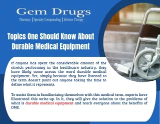 Select Durable Medical Equipment Products