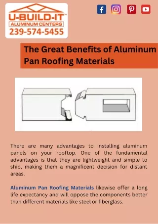 The Great Benefits of Aluminum Pan Roofing Materials