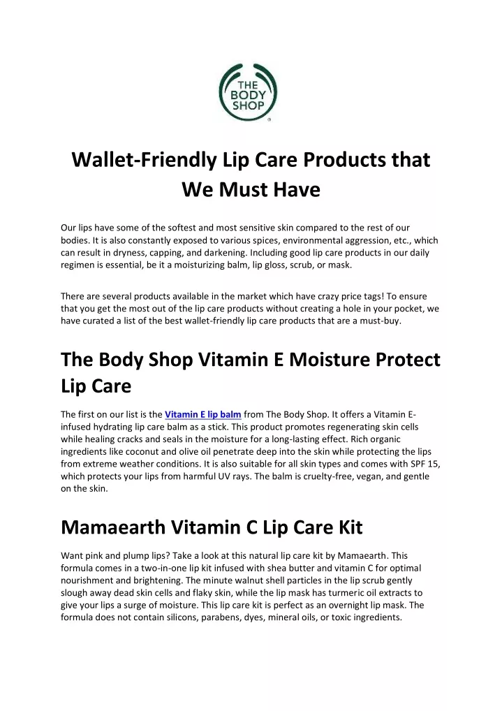 wallet friendly lip care products that we must