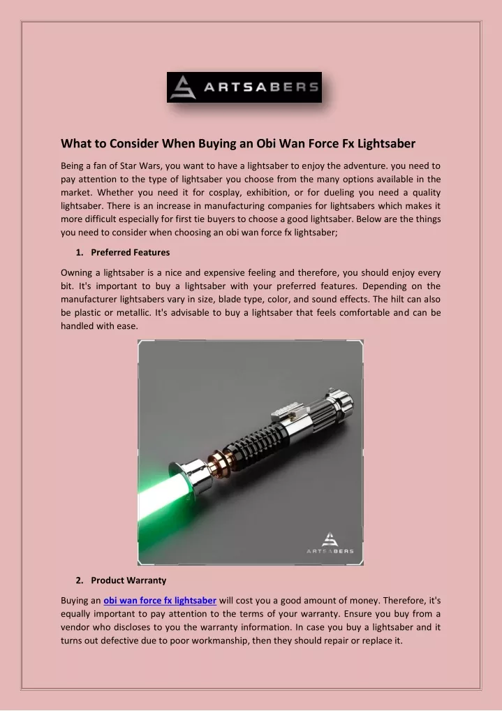 what to consider when buying an obi wan force