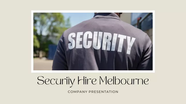 security hire melbourne