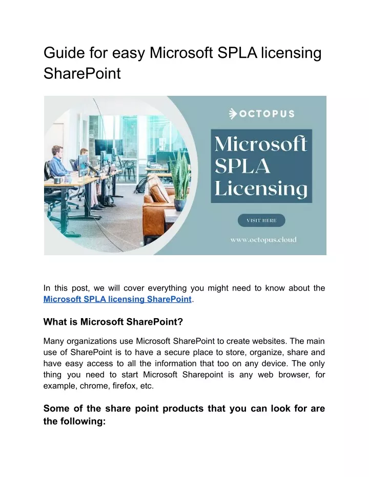 guide for easy microsoft spla licensing sharepoint