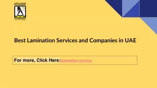 Best Lamination Services and Companies in UAE