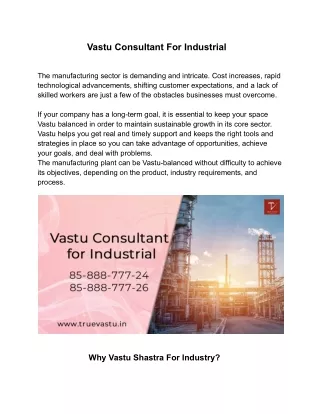 Vastu Consultant For Industrial