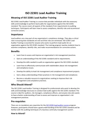 ISO 22301 Lead Auditor Training ( Nigeria) (1)