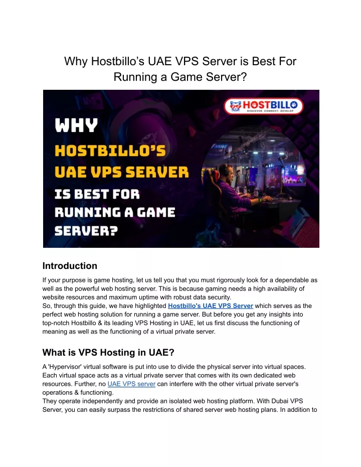 why hostbillo s uae vps server is best