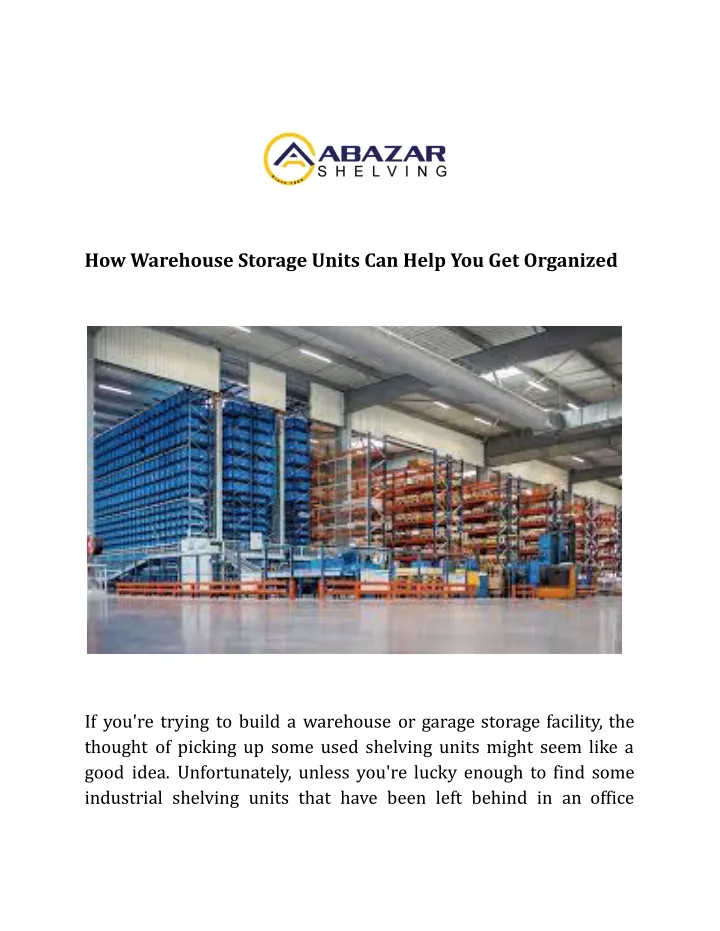 how warehouse storage units can help