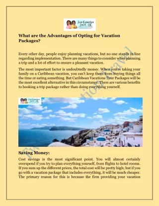 Memorable Caribbean Vacations Tour Package  Twin Connection Travel