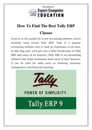 how to find the best tally erp