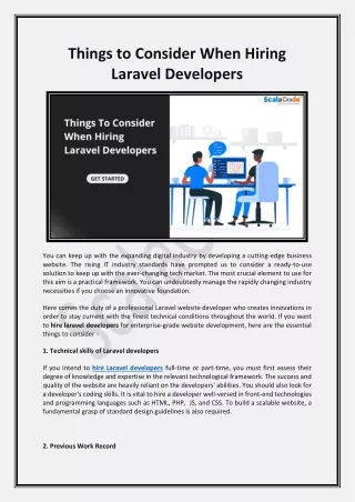 things to consider when hiring laravel developers