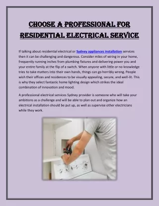 Choose A Professional For Residential Electrical Service