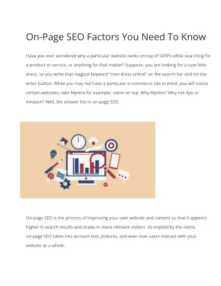 On-Page SEO Factors You Need To Know