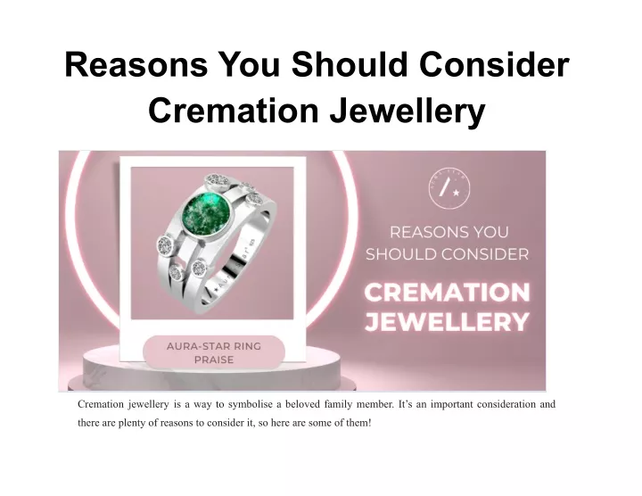 reasons you should consider cremation jewellery