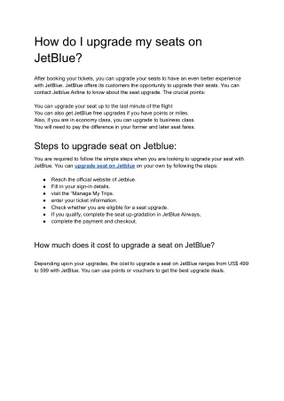 how do i upgrade my seats on jetblue