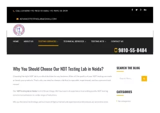 The Advantages of Having an NDT Testing Lab in Noida