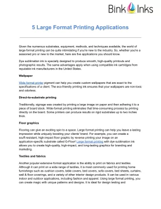 5 Large Format Printing Applications - Binkinks