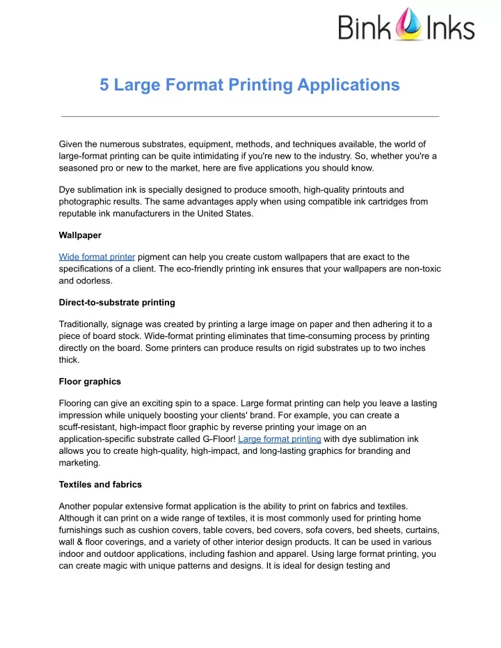 5 large format printing applications
