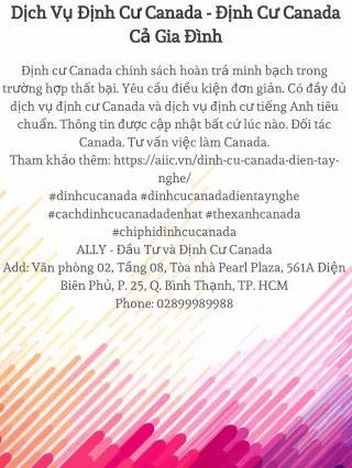 Dịch Vụ Định Cư Canada - Định Cư Canada Cả Gia Đình