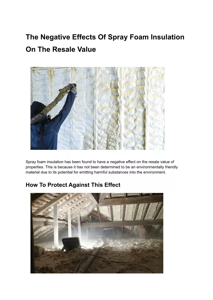 the negative effects of spray foam insulation