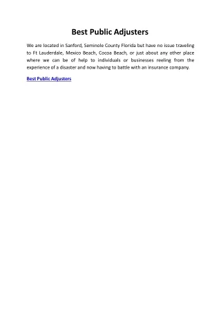 best public adjusters