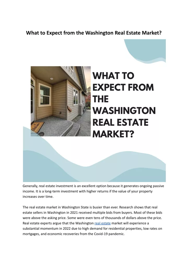 what to expect from the washington real estate