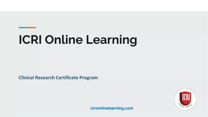 icri online learning