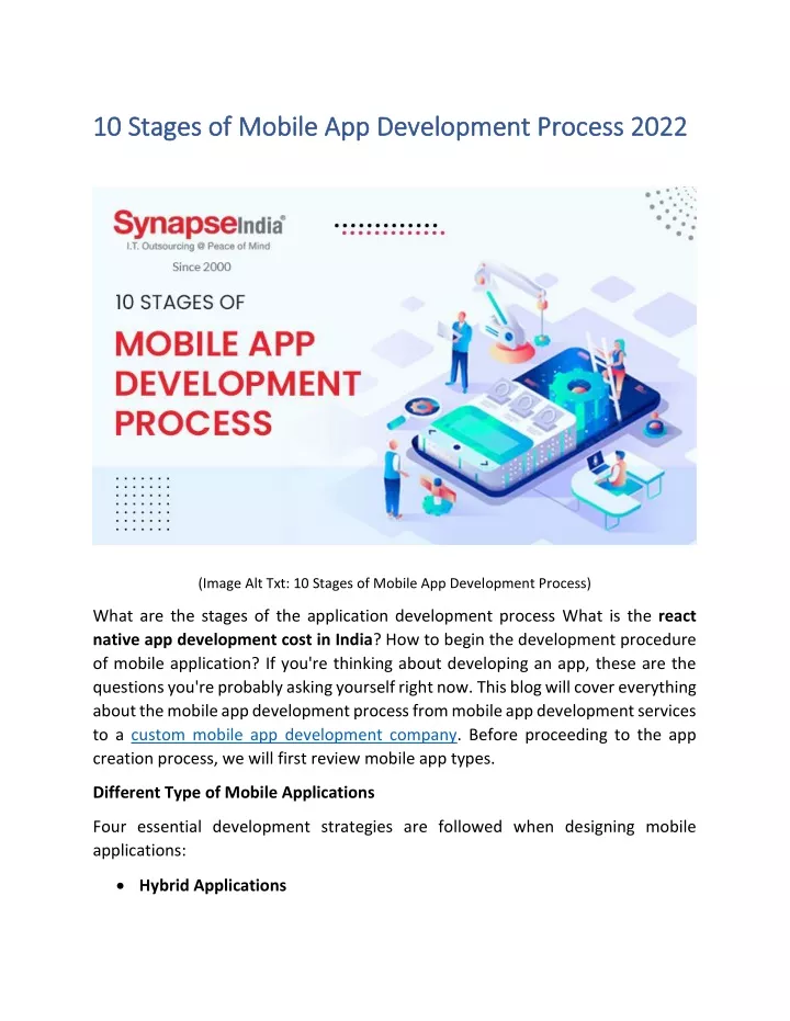 10 stages of mobile app development process 2022