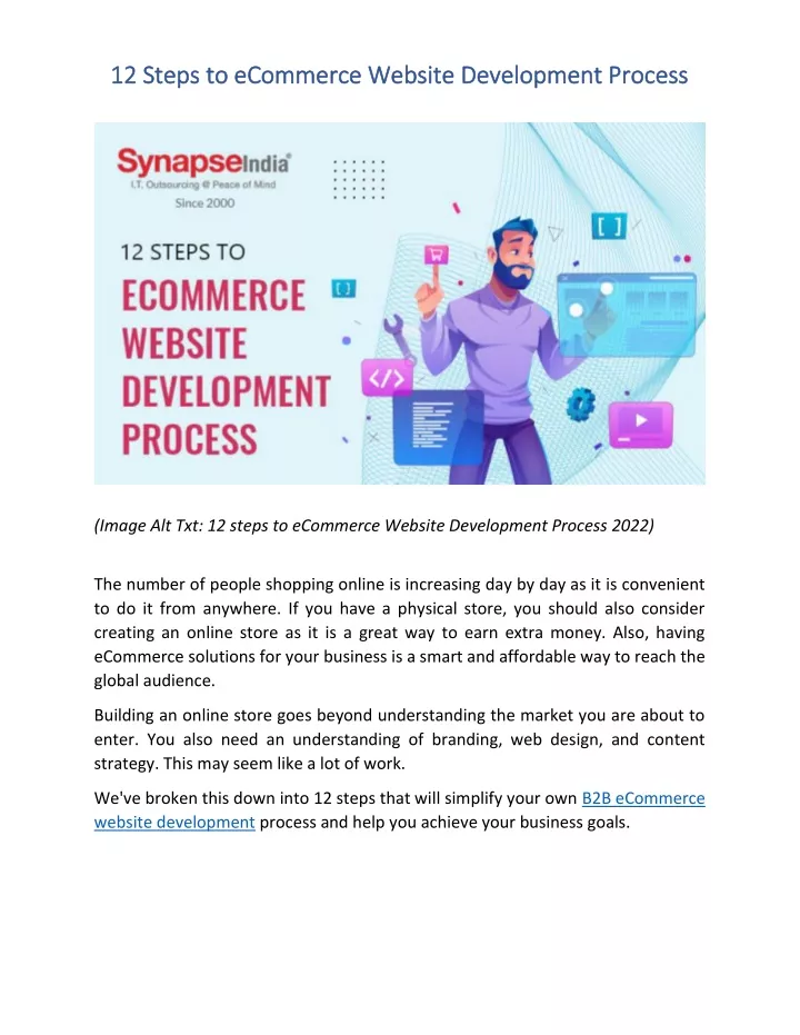 12 steps to ecommerce website development process