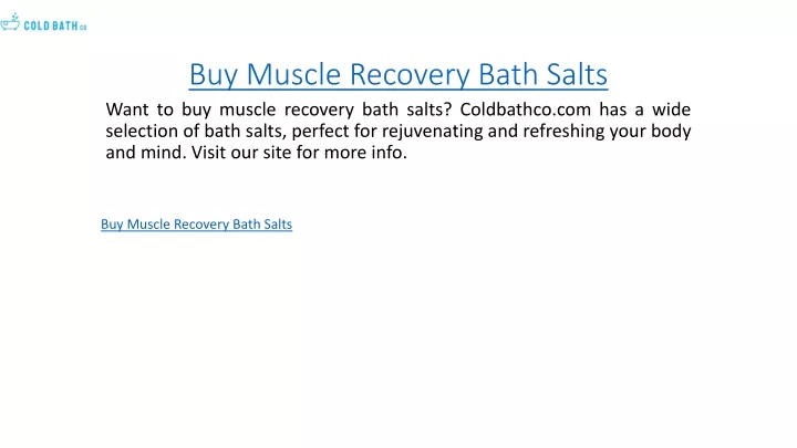 buy muscle recovery bath salts