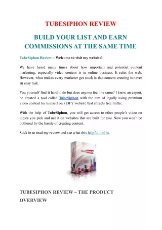 tubesiphon review