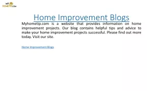 Home Improvement Blogs  Myhometip.com