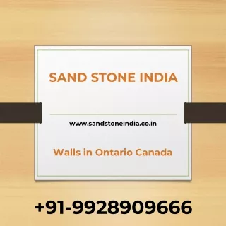 Walls in Ontario Canada - Sand Stone India
