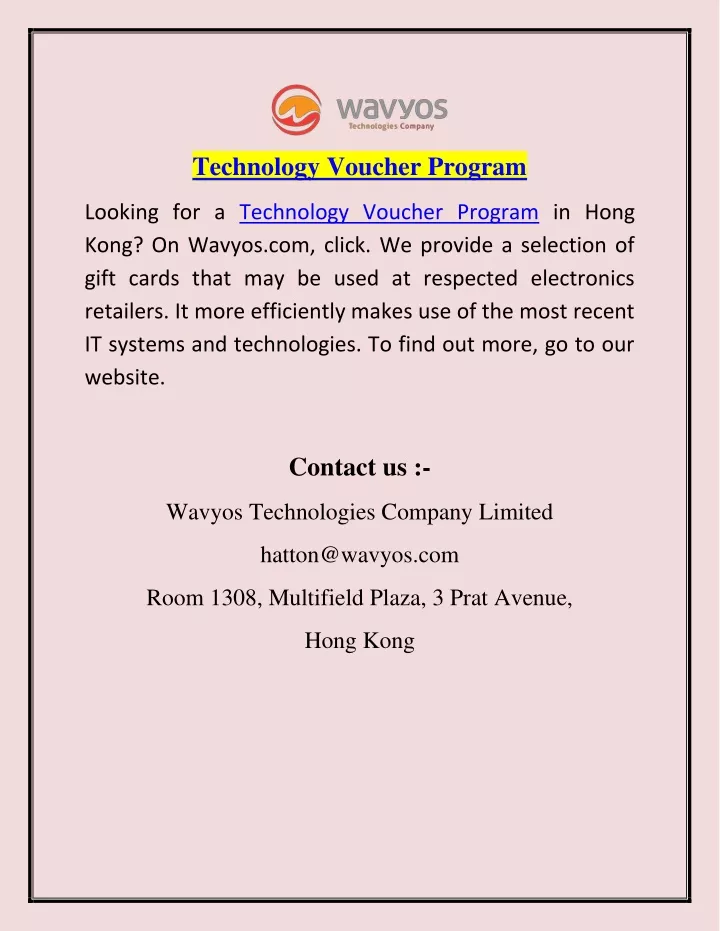 technology voucher program