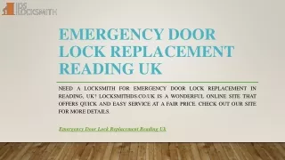 Emergency Door Lock Replacement Reading Uk | Locksmithds.co.uk