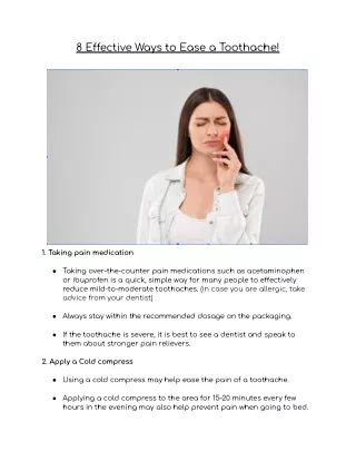 8 Effective Ways to Ease a Toothache!